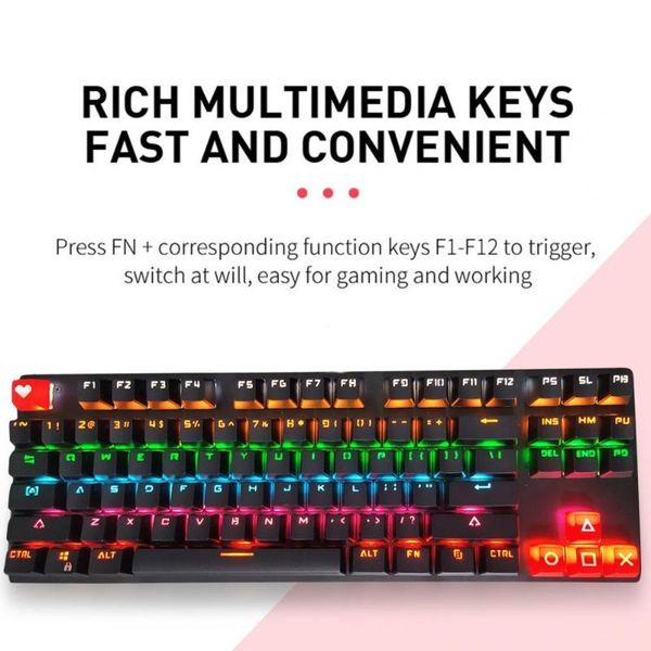 

keys universal rgb backlight mechanical usb wired gaming keyboard for desk2021 keyboards