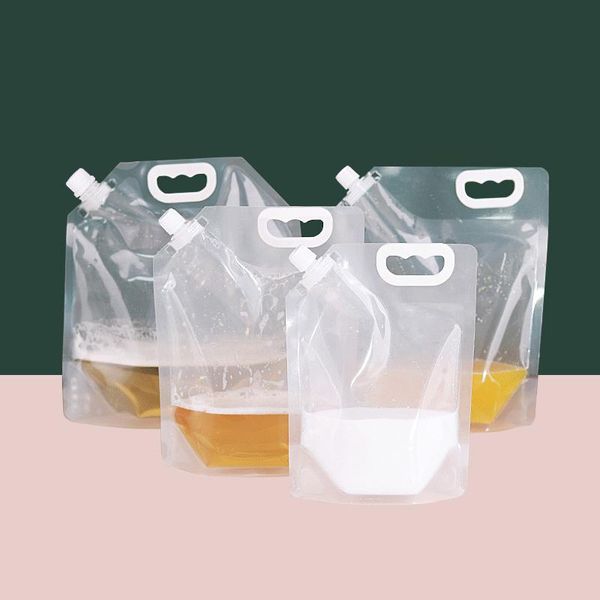 

disposable cups & straws 10pcs/lot transparent portable suction nozzle large capacity beverage milk tea packaging bag