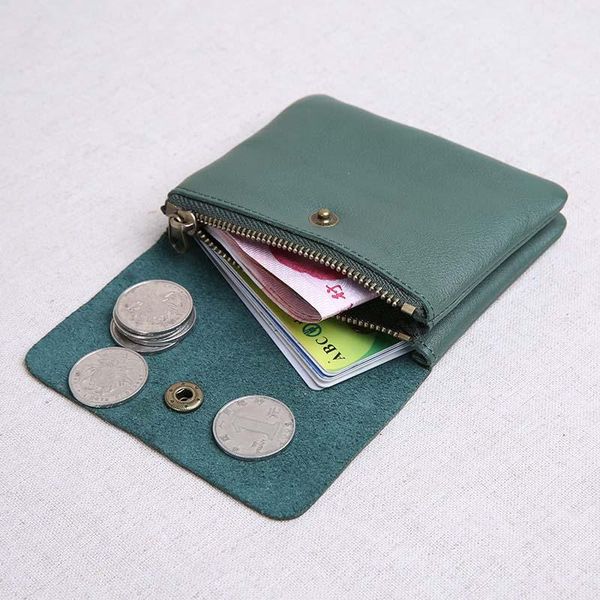 

wallets aetoo leather mini wallet female short section buckle purse coin, Red;black