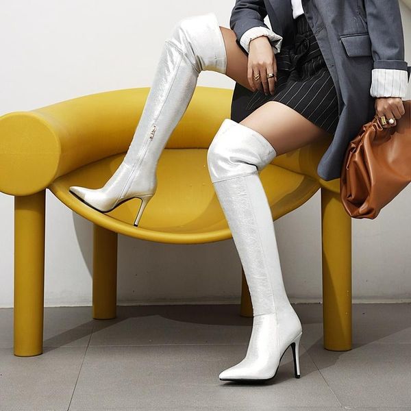 

boots over the knee women autumn winter fashion high heels thigh golden water-proof long shoes woman 39, Black