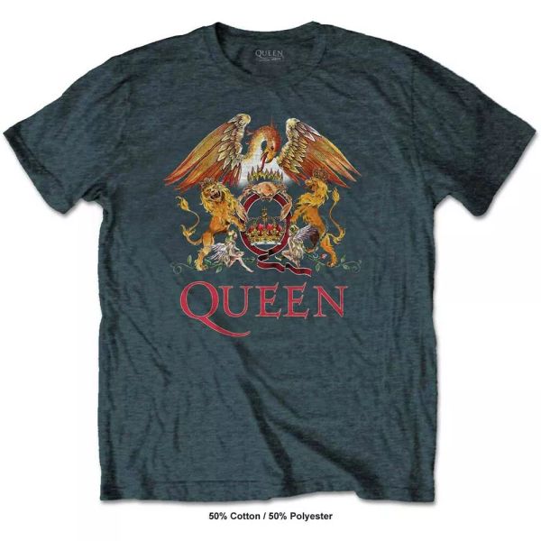 

grey queen crest freddie mercury biran may licensed t-shirt mens, White;black