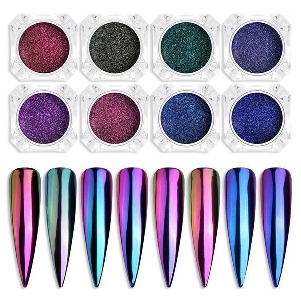 

styles laser chameleon aurora mirror nail phantom powder magic bulingbuling glitter1, Silver;gold