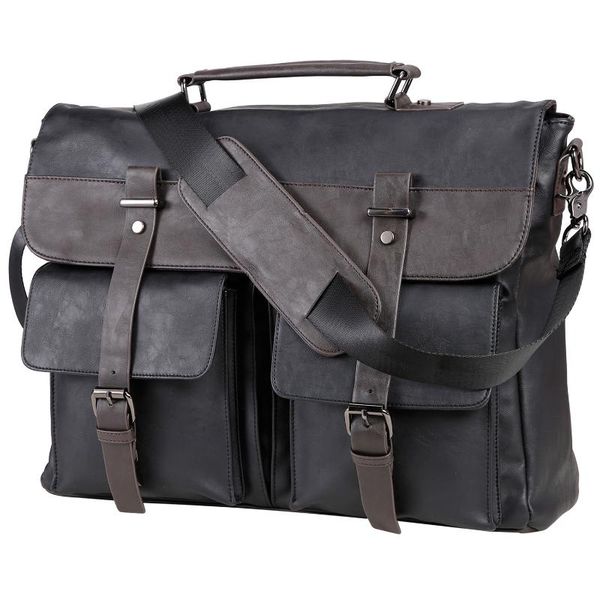 

briefcases leather messenger bag for men, vintage lapbriefcase satchel