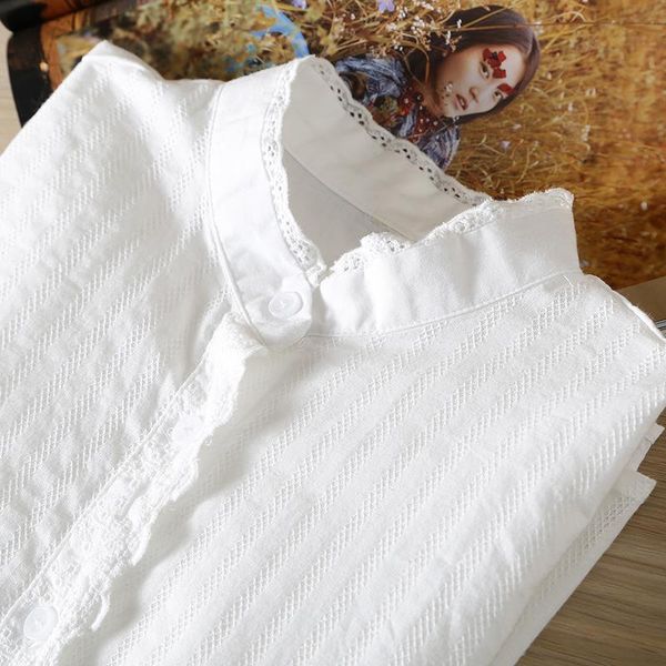 

women's blouses & shirts women blouse hollow white long-sleeved shirt spring blusas ropa de mujer