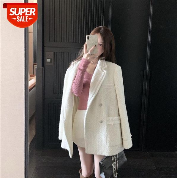 

[korean drama heroine] black and white xiaoxiang 30% wool trimming ladies thick net red jacket #hi3z