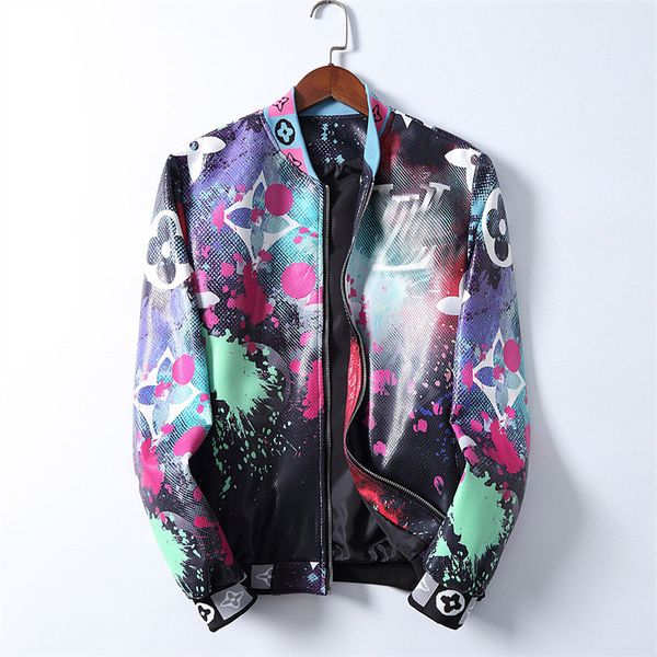 

2021 jacket casual slim designer men faux leather jacket hip hop luxury fitness clothing casual coat mens fashion, Black