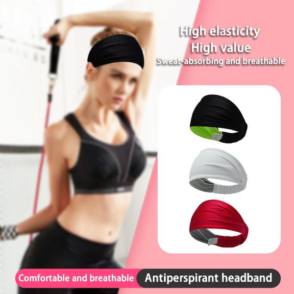 

women wide sports yoga nonslip headband stretch hairband elastic turban running headwrap hair band accessories solid bands