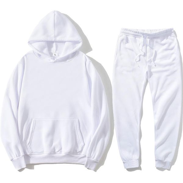 

brand men's and women's solid color leisure suit autumn winter hoodie + pants two piece fashion sportswear hoodies & sweatshirts, Black