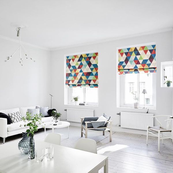 

curtain & drapes symphony of life creative color geometric cloth curtains thickening linen shade special