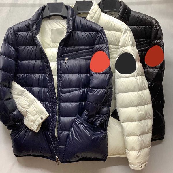 

designer french brand mens down jackets luxury flocking large armband parkas womens downs jacket 001, Black