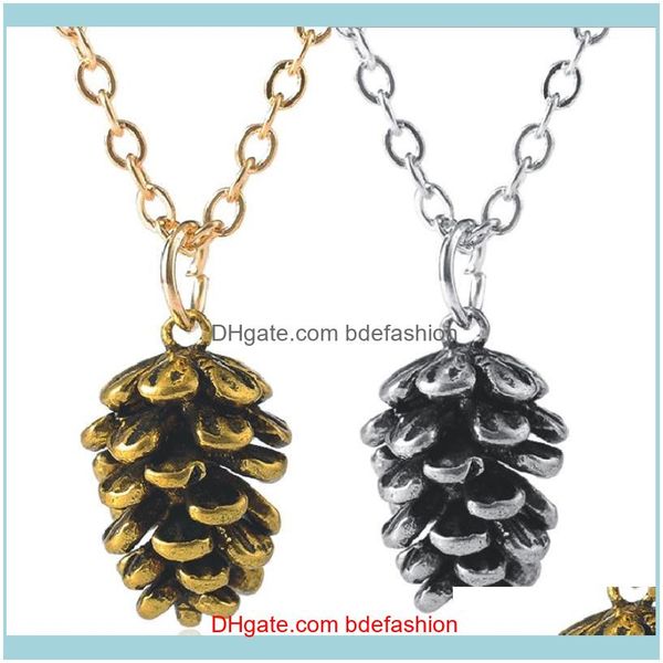 

necklaces & pendants jewelrycreative pendant woman gold / sier color alloy pinecone necklace fashion hip hop rock jewelry aessories drop del, Silver