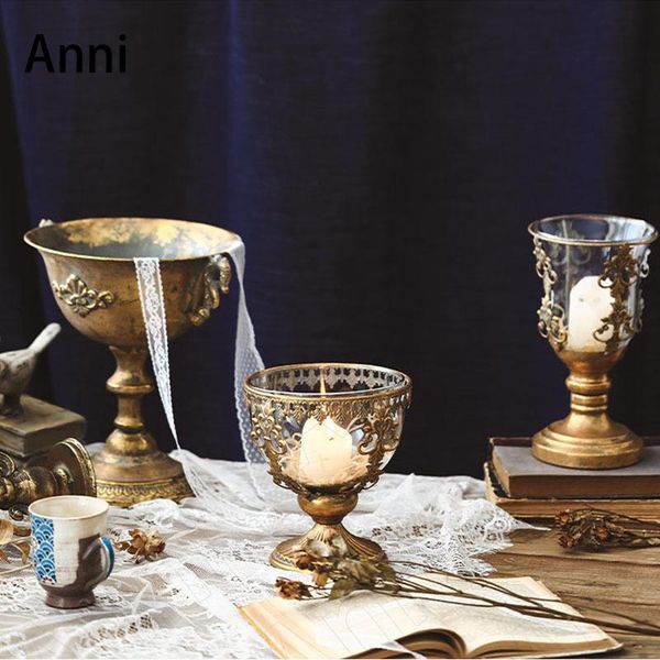 

candle holders creative metal carved glass candelabra french vintage dinner table romantic holder wedding decoration centerpieces