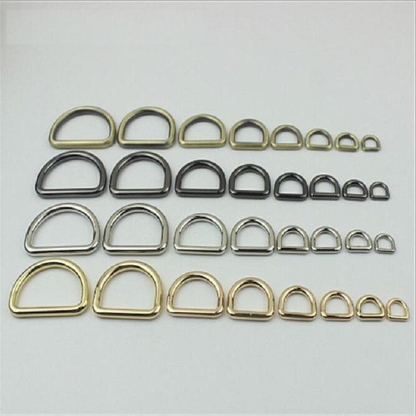 

bag parts & accessories 50pcs style luggage handbags metal shoulder strap chain link keychain d ring, Black