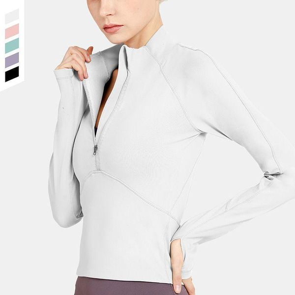 

running jackets women sports jacket autumn winter stand-up collar zipper slim long-sleeved outdoor breathable quick-drying fitness, Black;red