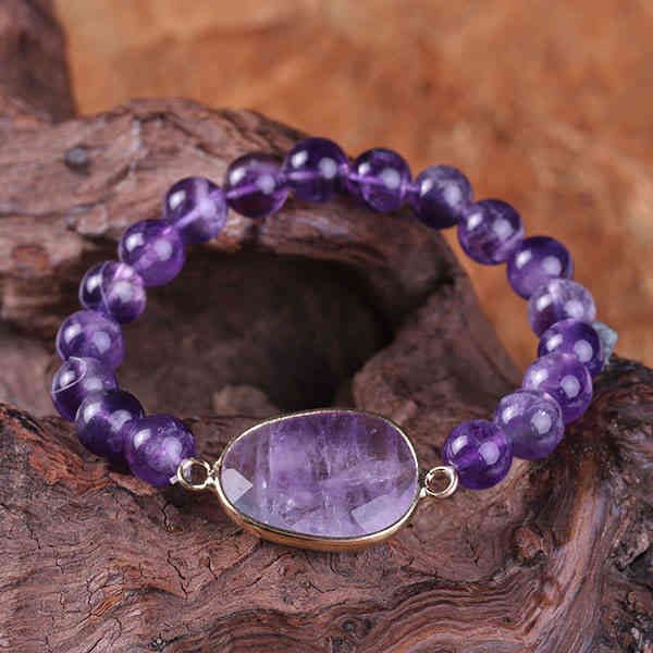 

bangles bracelets high end women's bracelet natural flash stone pull feldspar elastic jewelry, Black
