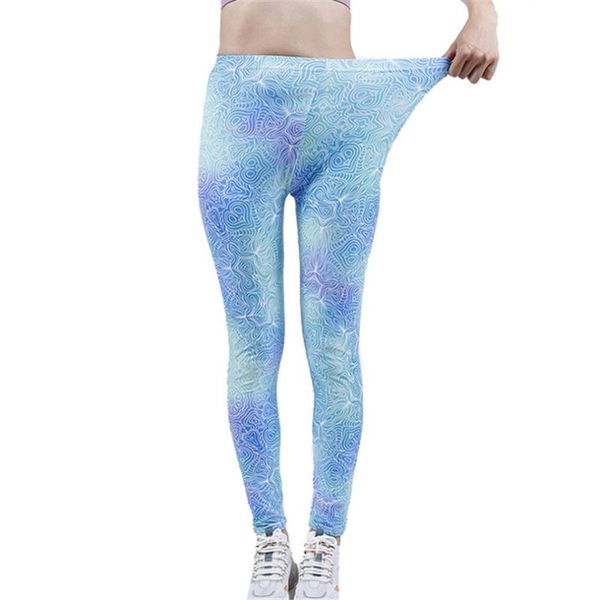 

tight sports yoga women's leggings stretch fabric workout fitness fashion wear ink blue floral clo, Black