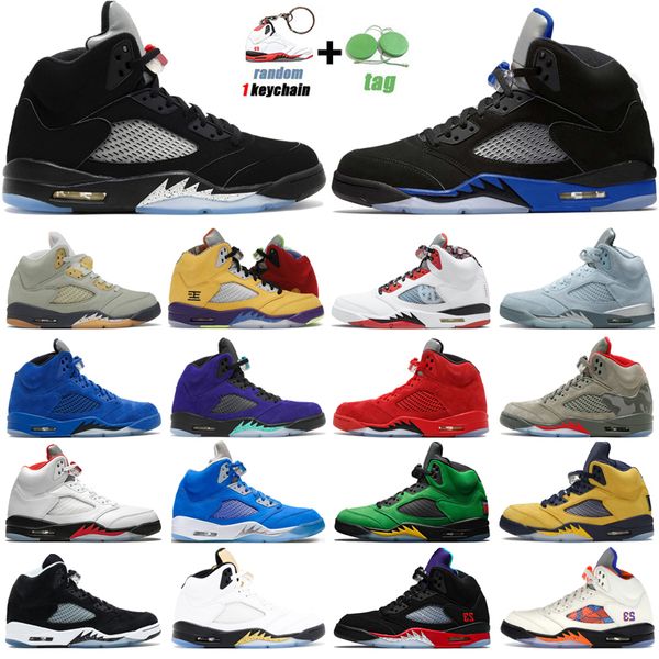 

ale 5 5s men basketball shoes jumpman raging red blue bird hyper royal og black metallic white cement oreo mens trainers sports sneakers