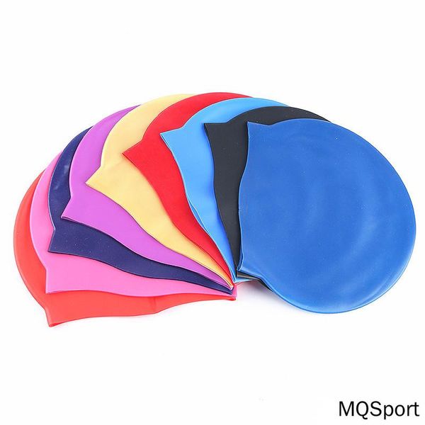 

two-piece suits 2021 summer professional swimming cap solid silicone hats water-proof swim caps men women