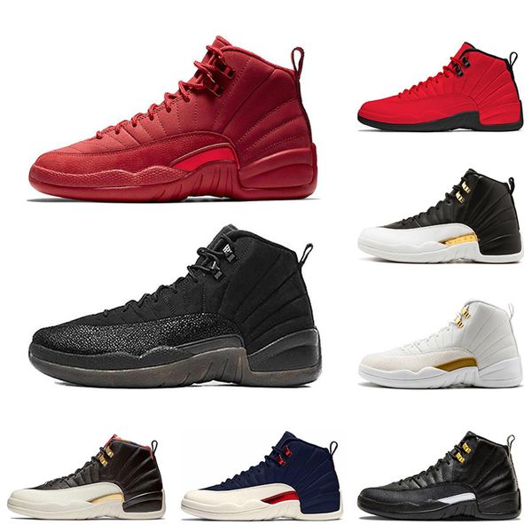 

fashion 12 12s mens basketball shoes winterized gym red college navy wings black cny bulls university blue men sport sneakers size 7-13