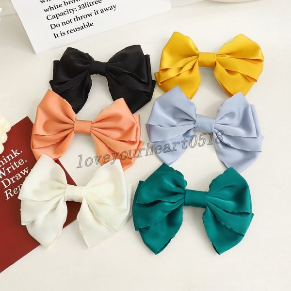 

vintage cloth bow clip barrettes hair accessories women girls scrunchie haar pince cheveux spinki do wlosow pinzas para el pelo, Golden;silver