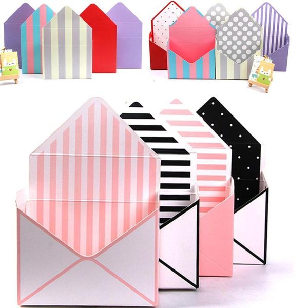 

romantic envelope stripe flower bouquet paper packing box holder florist gift wrap