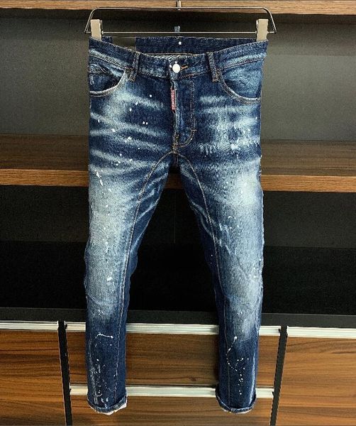 

men's jeans skinny pants design cool men slim denim trousers blue hole for