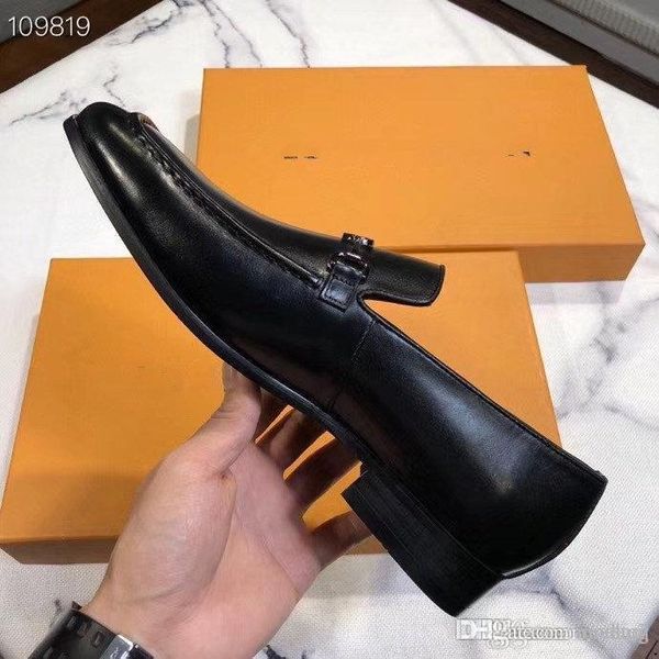 

q1 men's brogue british casual luxury designer dress shoes male gentlemen leather footwear semi-formal men loafers thick sole 33, Black