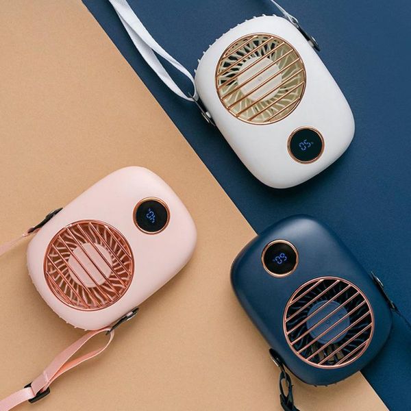 

electric fans f9 hanging neck small fan rechargeable radiator outdoor travel handheld portable silent pc led display