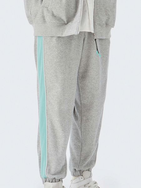 

men side stripe sweatpants m3tk#, Black