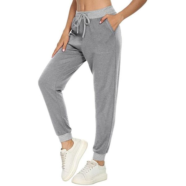 

women's pants & capris versatile pocket stitching drawstring solid color slim stretch trouser women sweatpants streetwear, Black;white