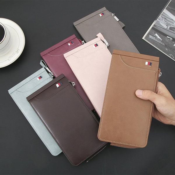 

no.onepaul vintage men leather wallet money clip dollar price short slim male purses wallets, Red;black