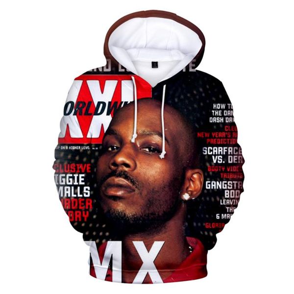 

men's hoodies & sweatshirts dmx rapper 3d print fashion autumn winter suit sportswear hooded youthful hip hop punk women/men the hoodie, Black