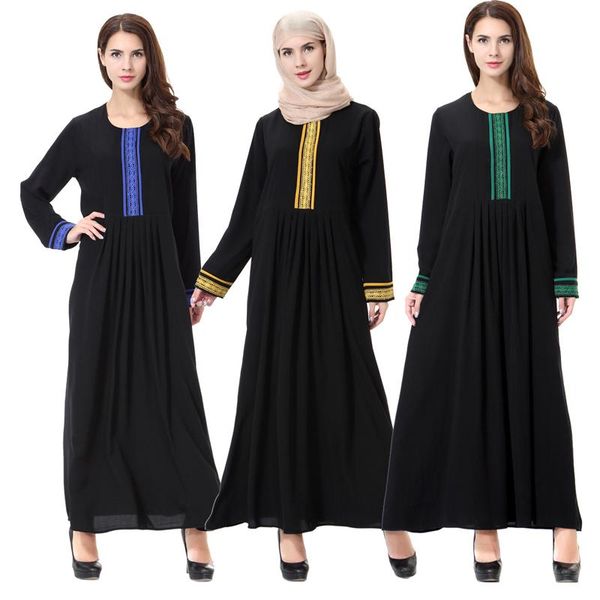 

ethnic clothing abaya dubai 2021 muslim fashion solid color embroidery for women kaftan moroccan simple clothes ladies party daily wearing, Red