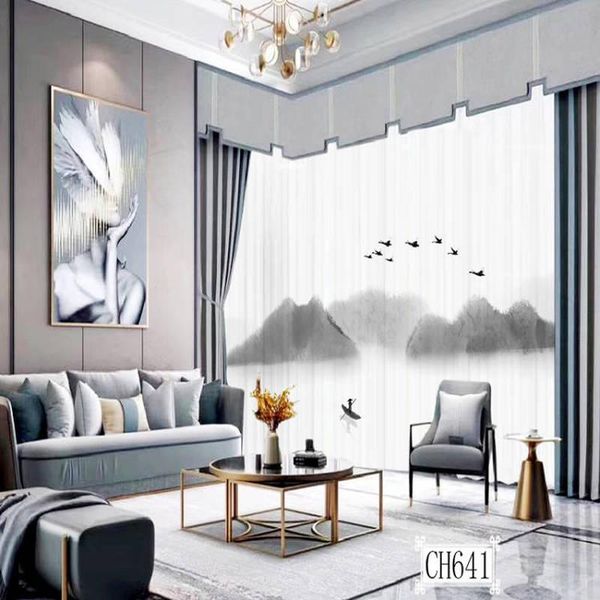 

curtain & drapes modern landscape painting window tulle curtains for luxury living room study high-end bedroom famous el balcony 640-