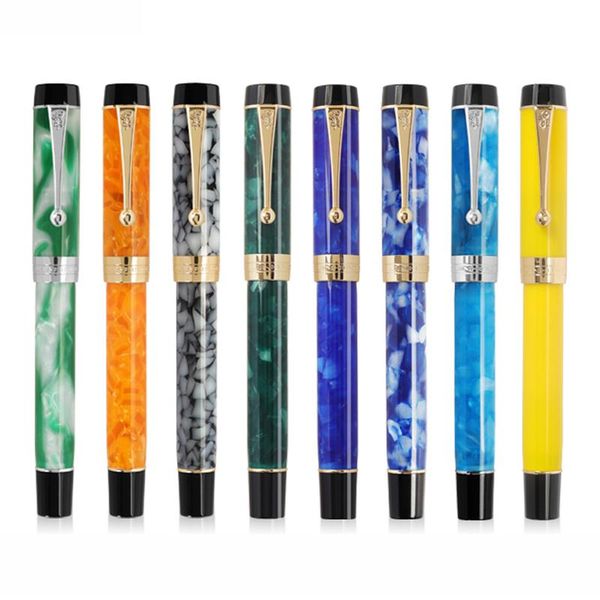 

jinhao 100 centennial resin fountain pen multicolor ef/f/m/bent nib golden clip converter writing business & office gift pens