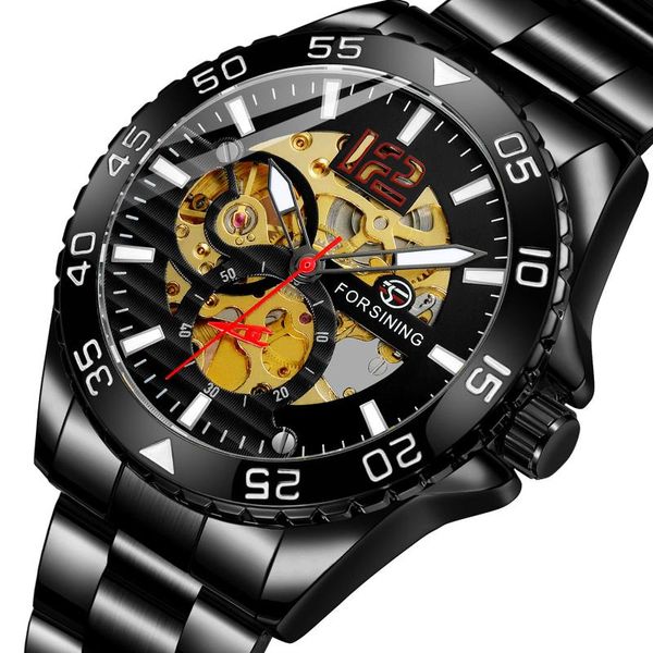 

wristwatches men's stainless steel automatic mechanical watch 3atm waterproof business luminous function wristwatch nice gift for lover, Slivery;brown