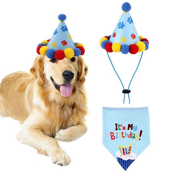 

legendog 1pc dog bandana creative cute lovely pet bib with hat for birthday clothing accessories supplies apparel