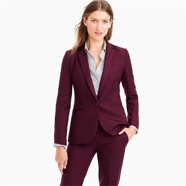 

women's suits & blazers professional red burgundy thin business adjustment the female formal office uniform two parts suit jacket pants, White;black