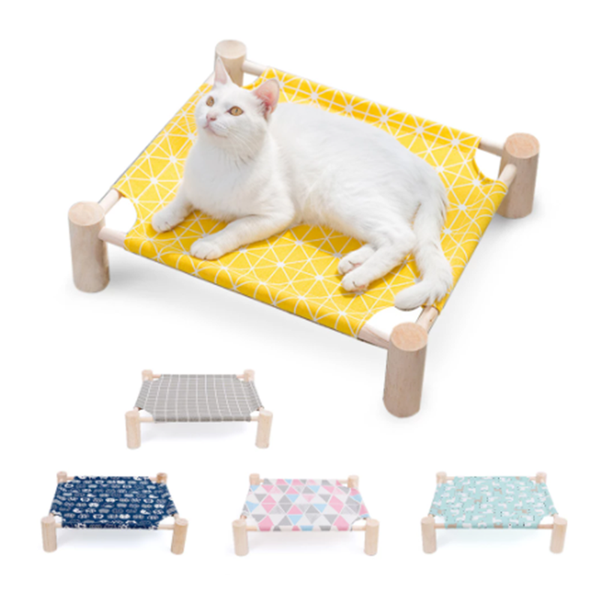 

cat beds & furniture hammocks bed solid wood dog canvas pet house supplies