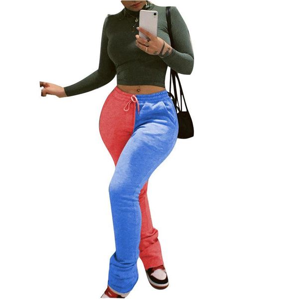 

fashion ladies clothing winter thicken warm pants for women low waist drawstring patchwork casual sweatpants spodnie dresowe women's &, Black;white