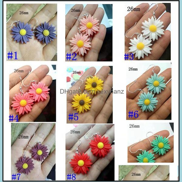 

dangle & chandelier earrings jewelry fashion aessories cute flower for women gift girls elegant daisy drop delivery 2021 epdrf, Silver
