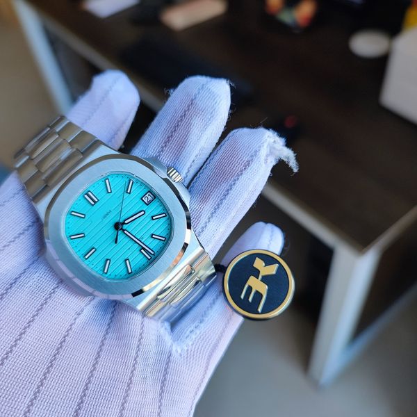 

3kf most thin 8.33mm men watch dress mens wristwatch 5711 5711/1a-018 automatic 324 bracelet classical t blue dial limited 2021 new york wat, Slivery;brown