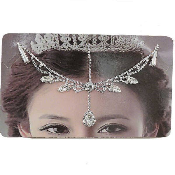 

children's forehead princess chain girls latin dance headdress eyebrow pendant hair ornament, Silver