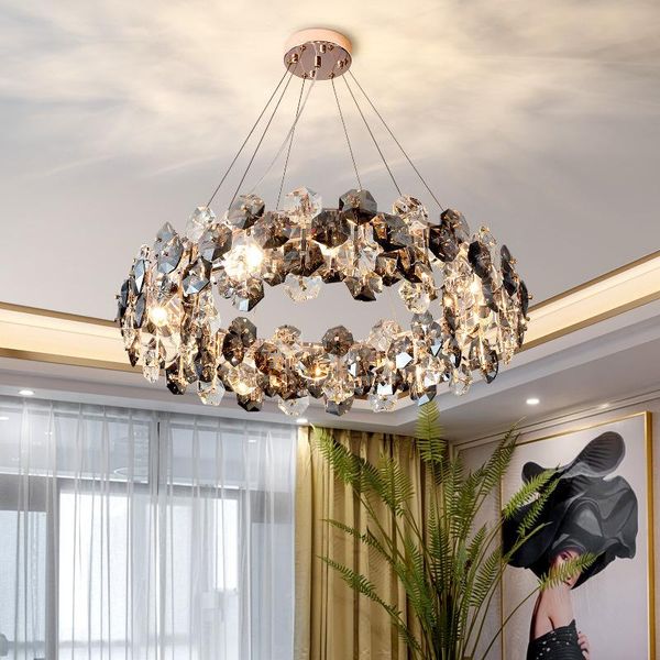 

chandeliers modern luxury crystal chandelier round led hanglamp for living room bedroom home light fixture indoor lighting