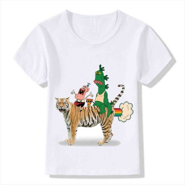 

children fashion cute cartoon uncle grandpa design funny t shirts kids clothes boys girls summer short sleeve tees,ooo5118, Blue