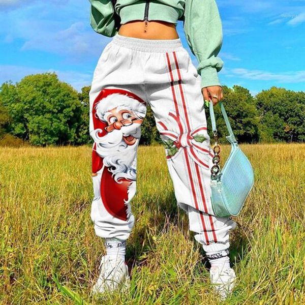 

women's pants & capris women's 2022 fashion casual christmas print elastic waist wide loose weater pocket trousers, Black;white