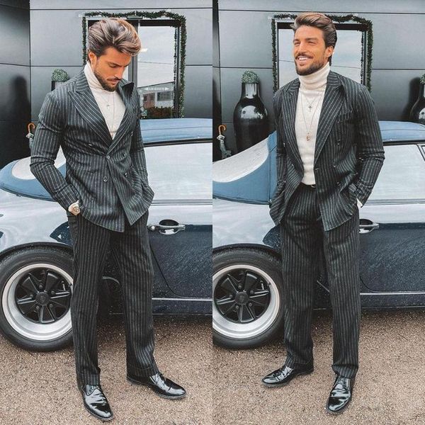 

men's suits & blazers classic double breaste suit pants groom man jacket party prom wedding blazer tuxedos custom made 2 pieces, White;black