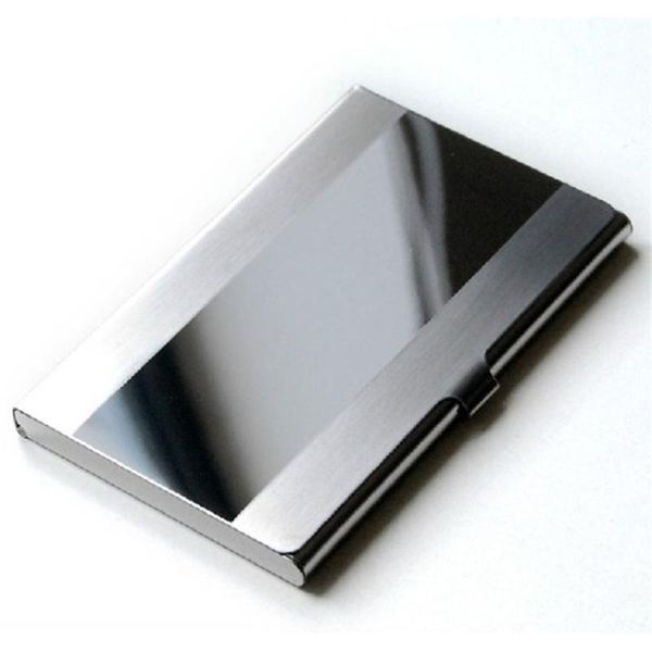 

card holders 2021 fashion stainless steel silver aluminium business id holder boxes case cover women men bags a8, Brown;gray