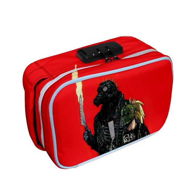 

cosmetic bags & cases dorohedoro 3d printing portable storage carrying stratification password lock zipper box women makeup organizer bag