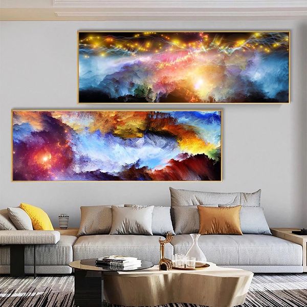 Abstract Nuvens Barco Cartaz Pintura Pintura Arte Fotos para sala de estar Escritório Canvas Impressões Modern Home Decor Paisagem Cuadros